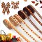 6 rolls of fall grosgrain ribbons for wrapping gifts, autumn orange leaf ribbons for decoration DIY party, 3/8" X 5 yards pumpkin Thanksgiving ribbon for gift wrapping fall crafts supplies.